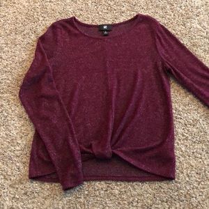 IZ BYER tie-front top